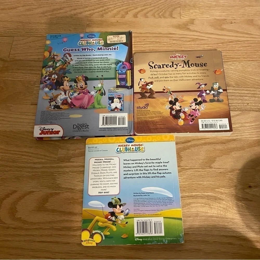 Mickey Mouse Book Bundle Disney Minnie Hardcover Scaredy Mouse Fall Leaves Guess